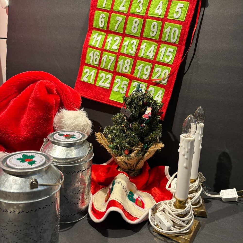 Christmas Home Décor Mega Bundle – Santa Hat, Advent Calendar, Candles & More